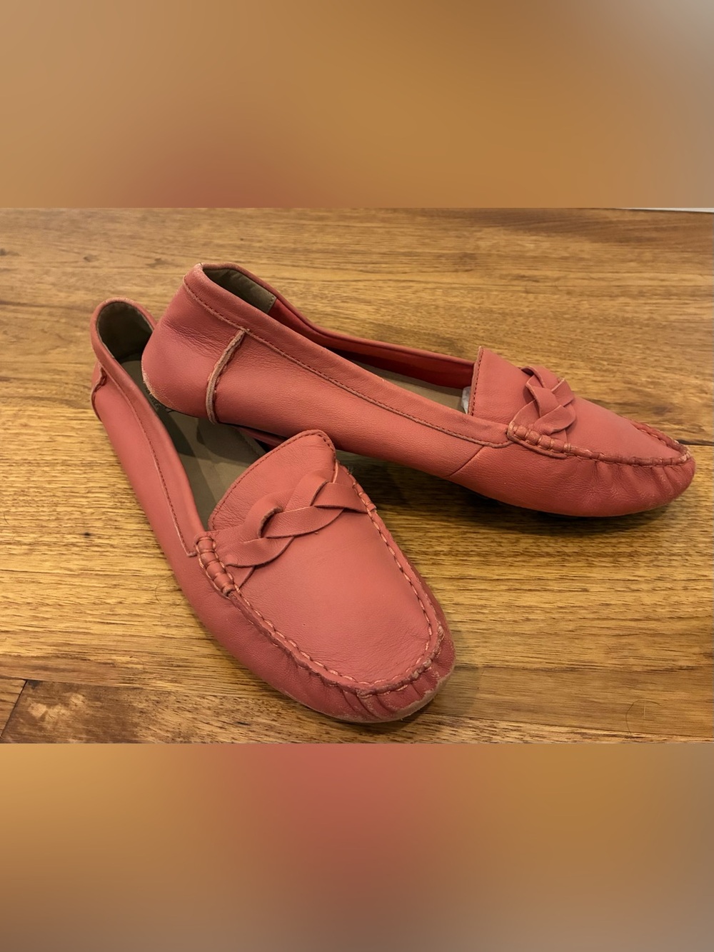 Sperry Top - sider bridge Coral Braided Leather Moccasins driving shoes women 11